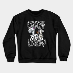 Crazy Zebra Lady Crewneck Sweatshirt